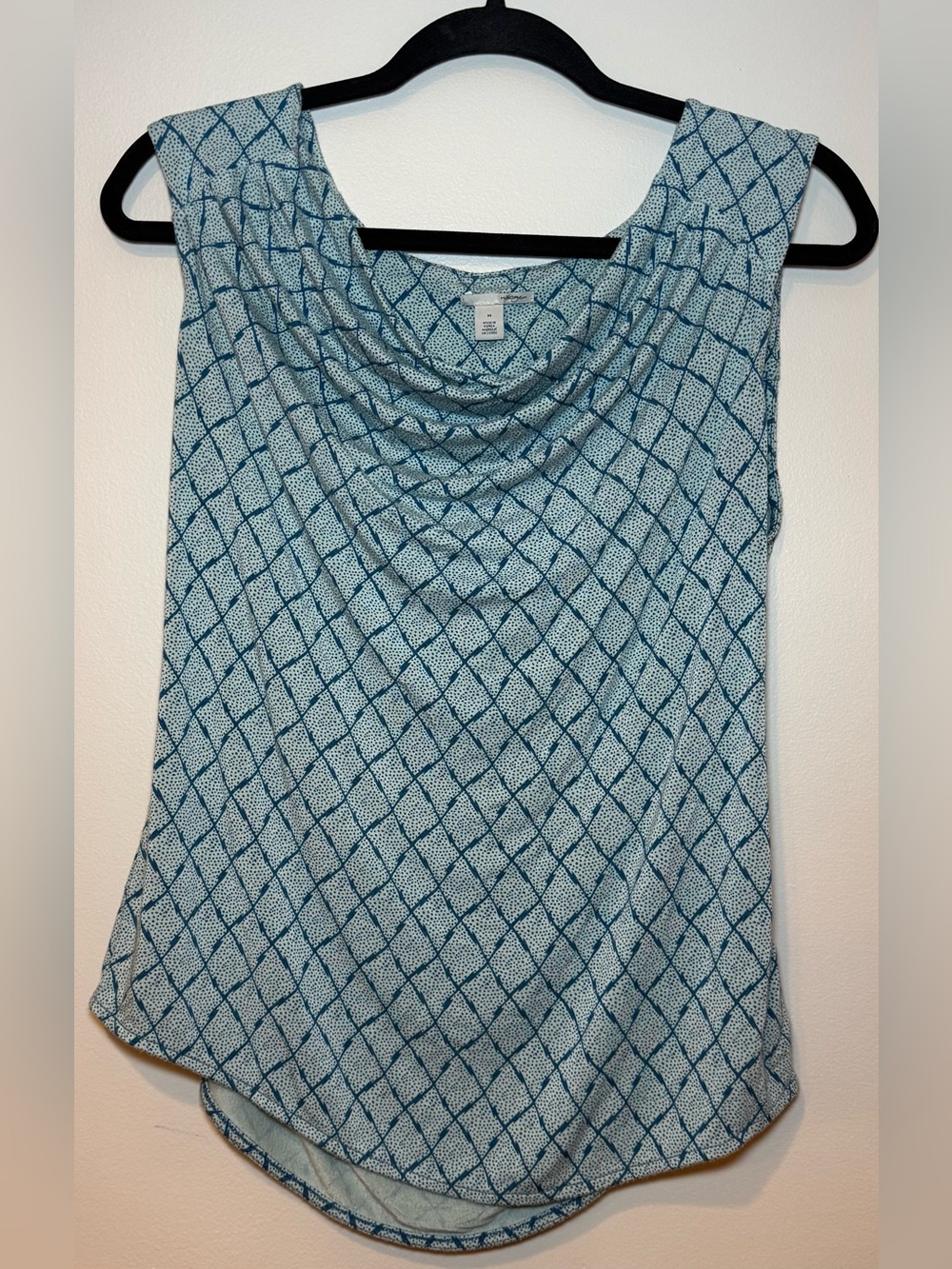 Halogen Women's Sleeveless Cowl Neck Geometric Blouse Size Medium